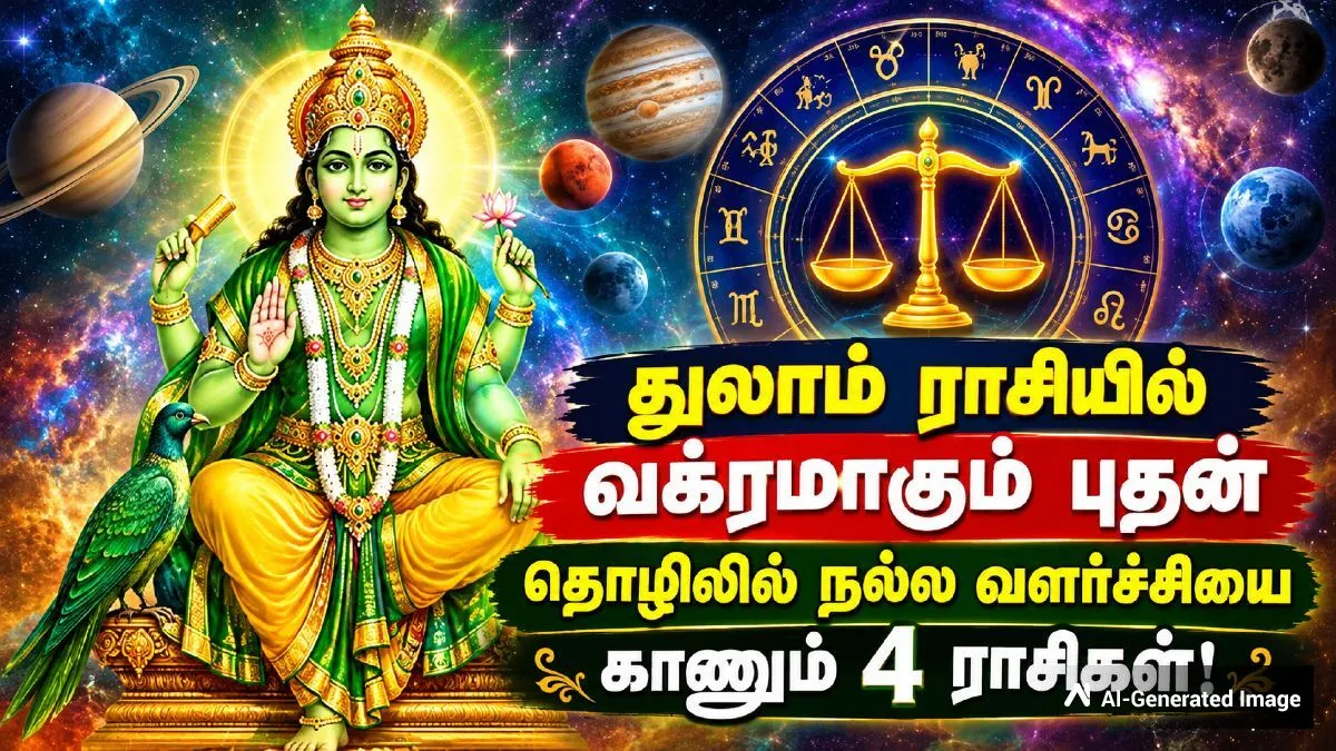 துலாம் ராசியில் வக்ரமாகும் புதன்: அக்டோபர் இறுதியில் இந்த 4 ராசிக்காரங்க தொழிலில் கொடிகட்டி பறக்கப்போறாங்க..