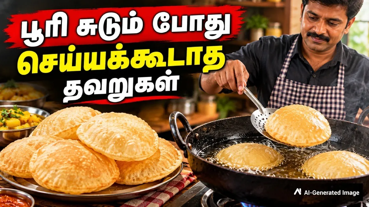 பூரி செய்யும் போது இந்த தவறுகளை தெரியாம கூட செஞ்சுராதீங்க - இல்லனா எண்ணெய் உறிஞ்சி முறுக்கு மாதிரி மாறிரும்