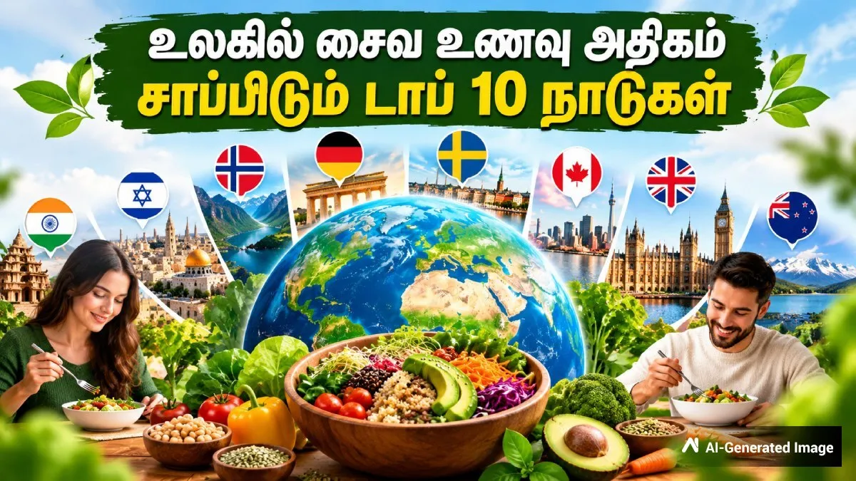 சைவ உணவை விரும்பி சாப்பிடும் உலகின் டாப் 10 நாடுகள் - இந்தியா எத்தனாவது இடத்தில் இருக்கு தெரியுமா?