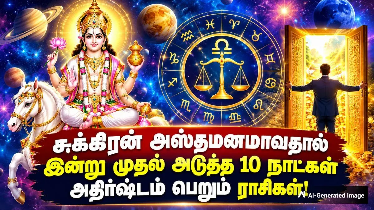 சுக்கிரன் அஸ்தமனமாவதால் இன்று முதல் அடுத்த 10 நாட்கள் இந்த 3 ராசிக்கு அதிர்ஷ்டம் பிரகாசிக்கும்..