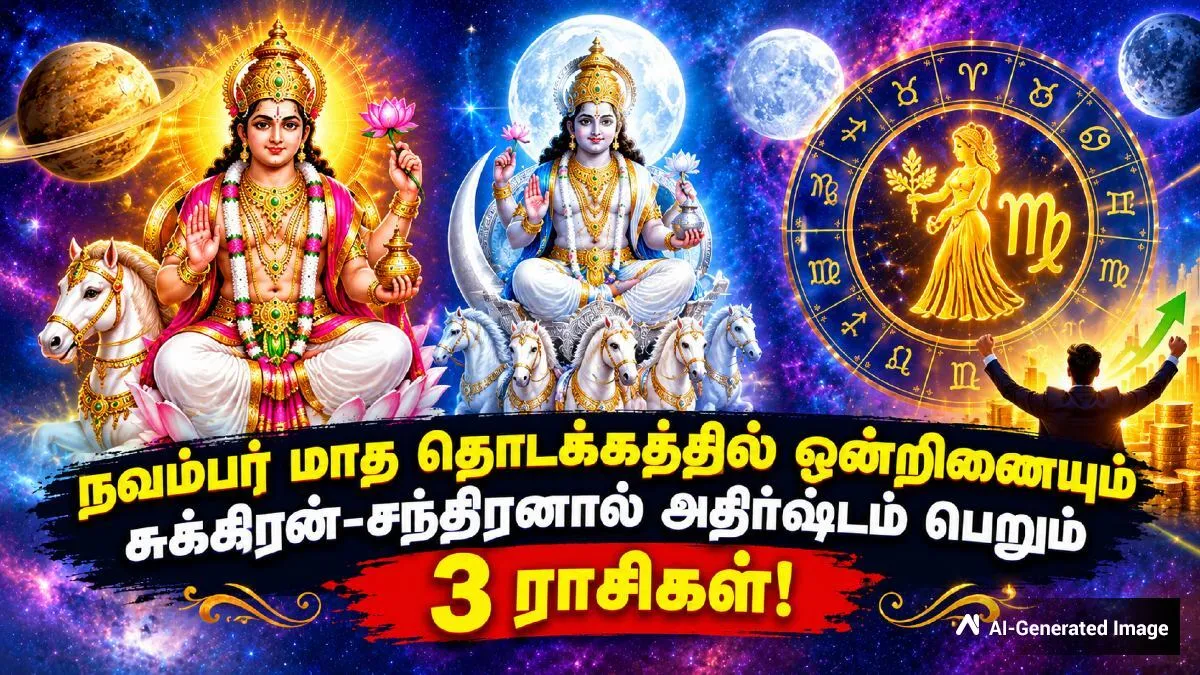 நவம்பர் மாத தொடக்கத்தில் ஒன்றிணையும் சுக்கிரன்-சந்திரன்: இந்த 3 ராசிக்கு பண வரவு அதிகரிக்கும்!
