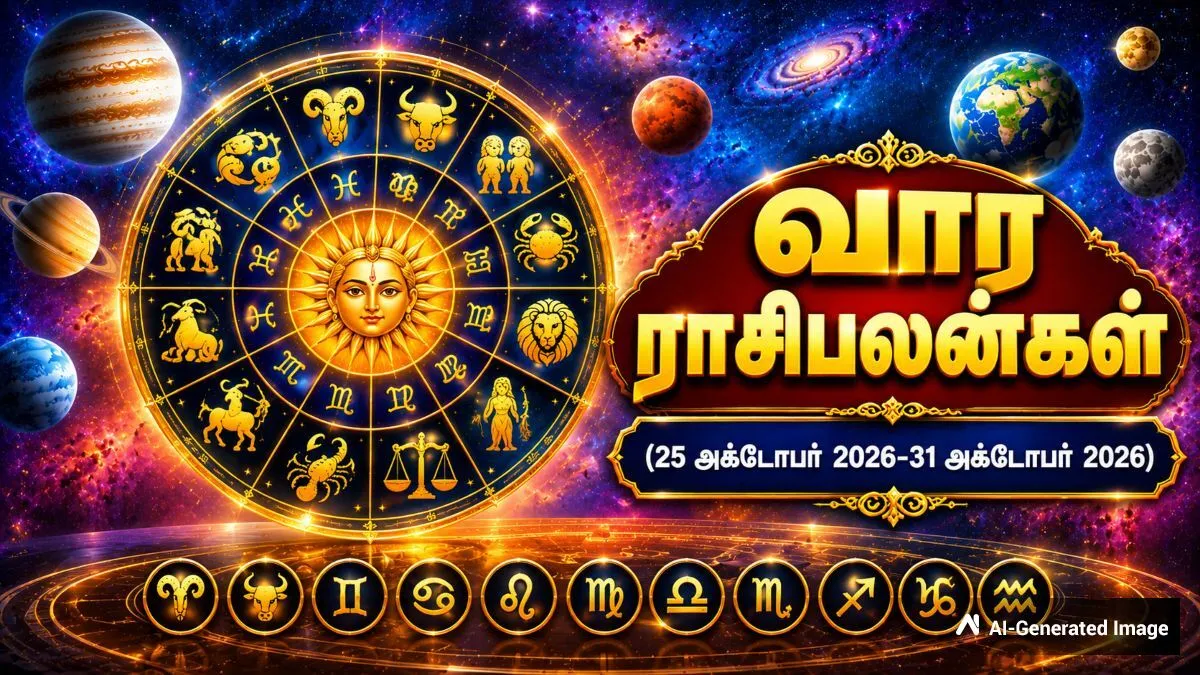வார ராசிபலன் (25 October 2026-31 October 2026)- இந்த வாரம் இந்த 5 ராசிக்காரங்க பண விஷயத்துல கவனமா இருக்கணும்!